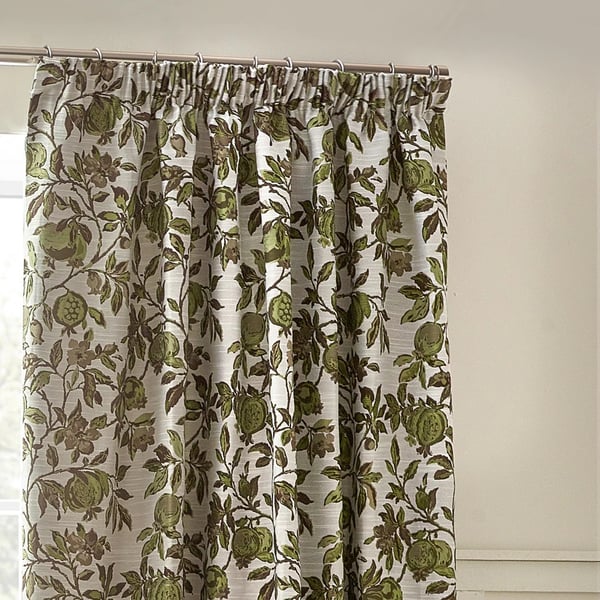 Wylder Jacquard Pomegranate Floral Pencil Pleat Curtains