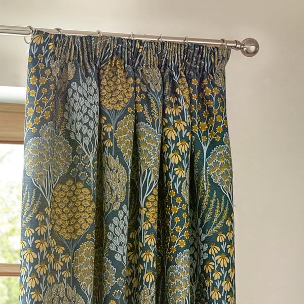 Wylder Ophelia Jacquard Floral Pencil Pleat Curtains