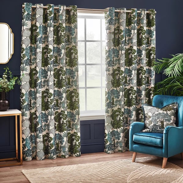 Wylder Woodlands Jacquard Floral Eyelet Curtains