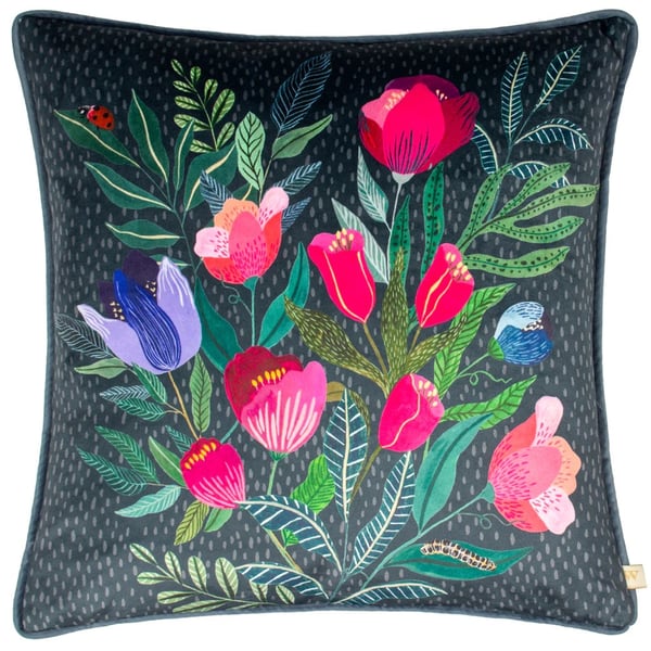 Wylder Nature Wild Gardens Posies Velvet Cushion Cover