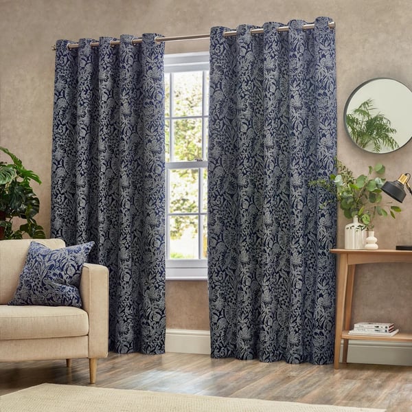 Wylder Bali Jacquard Botanical Eyelet Curtains