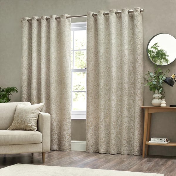 Wylder Bali Jacquard Botanical Eyelet Curtains