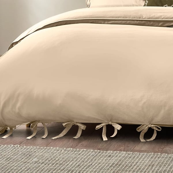Yard Mallow Tie Detail Cotton Bow Duvet Cover Set