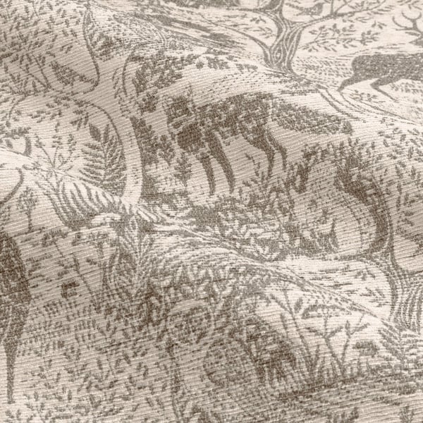 Furn Winter Woods Chenille Animals Eyelet Curtains