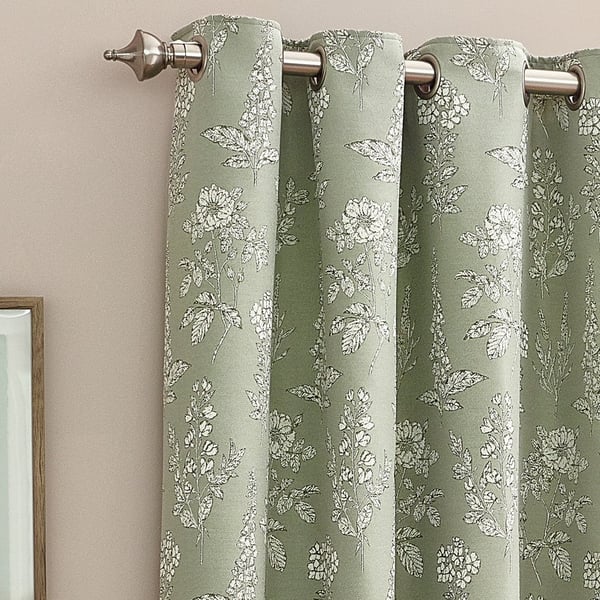 Wylder Nature Sophia Jacquard Floral Eyelet Curtains