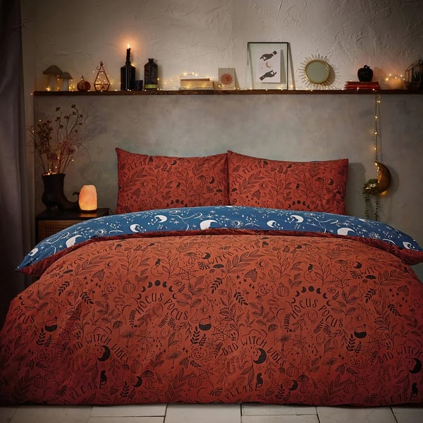Furn Witchy Vibes Reversible Halloween Duvet Cover Set