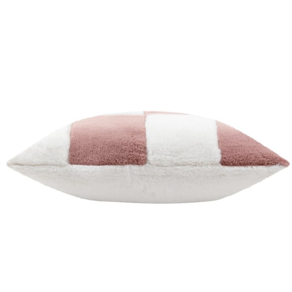 Heya Home Cozee Faux Fur Checked Cushion Cover