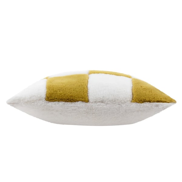 Heya Home Cozee Faux Fur Checked Cushion Cover