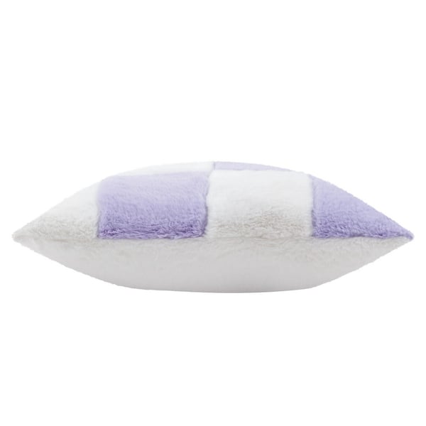 Heya Home Cozee Faux Fur Checked Cushion Cover