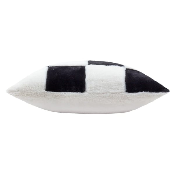 Heya Home Cozee Faux Fur Checked Cushion Cover