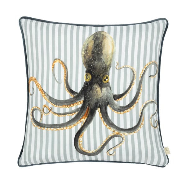 Evans Lichfield Salcombe Piped Octopus Cushion Cover Evans Lichfield Salcombe Piped Octopus Cushion Cover