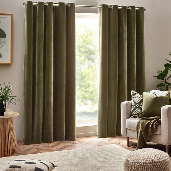 Yard Chenille-samettiset rengasverhot