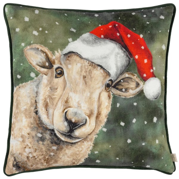 Evans Lichfield Piped Sheep Christmas Cushion Cover