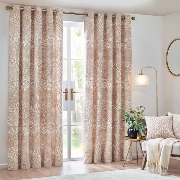 Hoem Nola Abstract Eyelet Curtains (Pack of 2)
