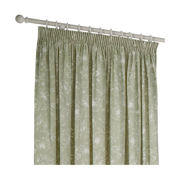 Wylder Bella Lined Floral Pencil Pleat Curtains