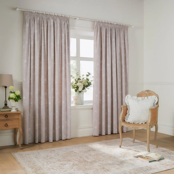 Wylder Bella Lined Floral Pencil Pleat Curtains