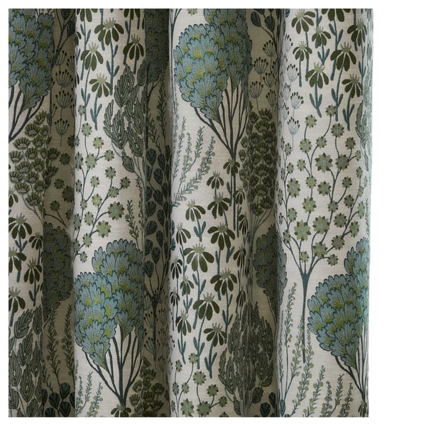 Wylder Ophelia Lined Floral Pencil Pleat Curtains