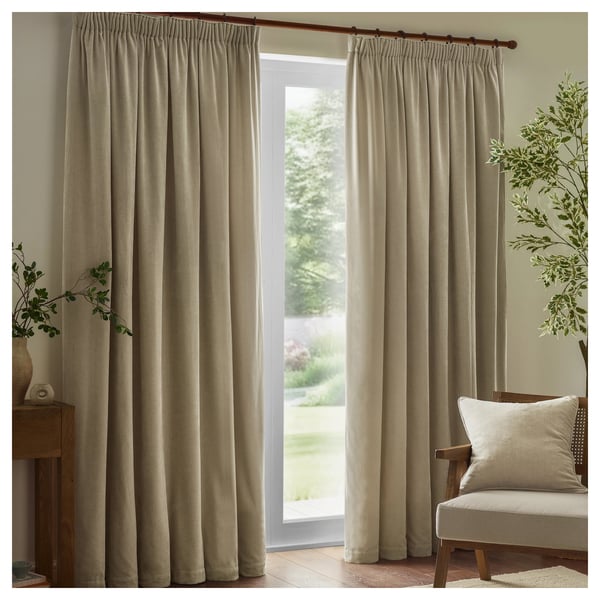 Yard Chenille Lined Pencil Pleat Curtains