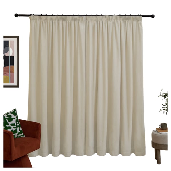 Furn Chenille Lined Pencil Pleat Curtains