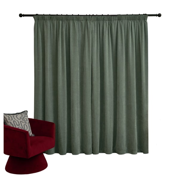 Furn Chenille Lined Pencil Pleat Curtains