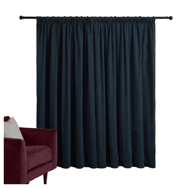 Furn Chenille Lined Pencil Pleat Curtains