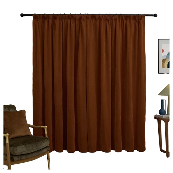 Furn Chenille Lined Pencil Pleat Curtains