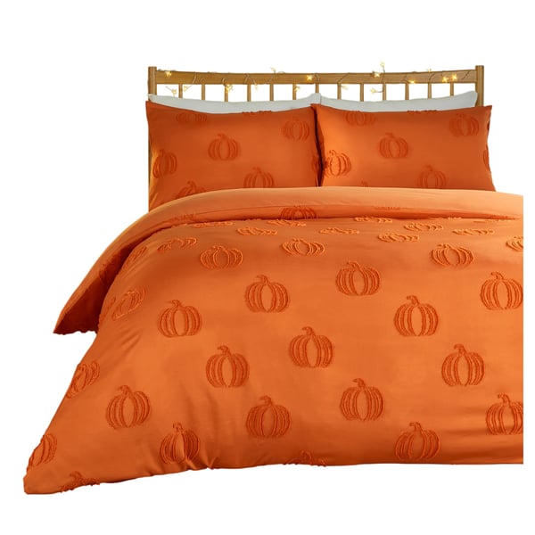 Duvet Day Pumpkin Fields Reversible Soft Touch Tufted Duvet Cover Set