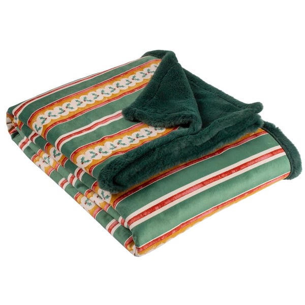 Furn All Wrapped Up Velvet Striped Throw
