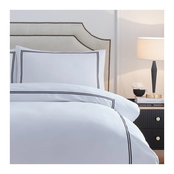 Paoletti Elara Reversible Cotton Embroidered Duvet Cover Set