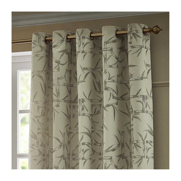 Paoletti Jacquard Bamboo Print Eyelet Curtains