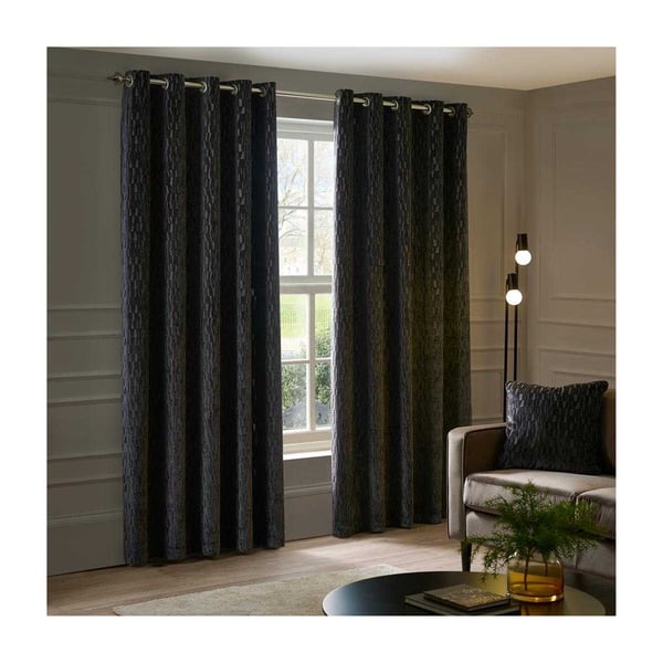 Paoletti Manhattan Velvet Eyelet Curtains