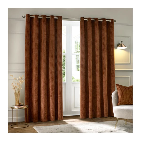 Furn Neptune Velvet Eyelet Curtains