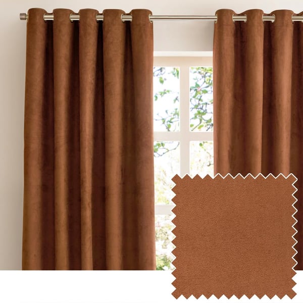 Furn Ultimate Faux Suede Eyelets Blackout Curtains