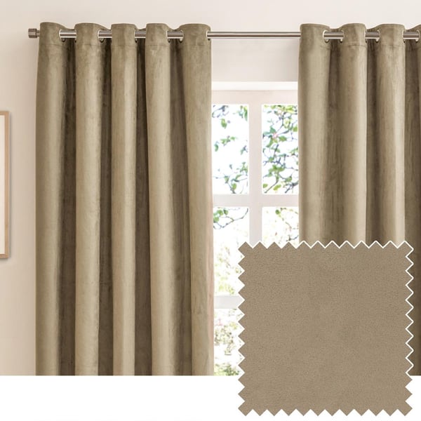 Furn Ultimate Faux Suede Eyelets Blackout Curtains