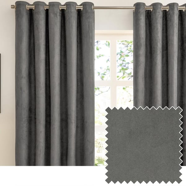Furn Ultimate Faux Suede Eyelets Blackout Curtains