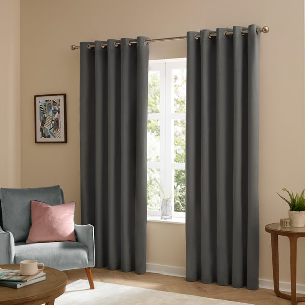 Furn The Ultimate Velvet Eyelet Curtains (Pack of 2)