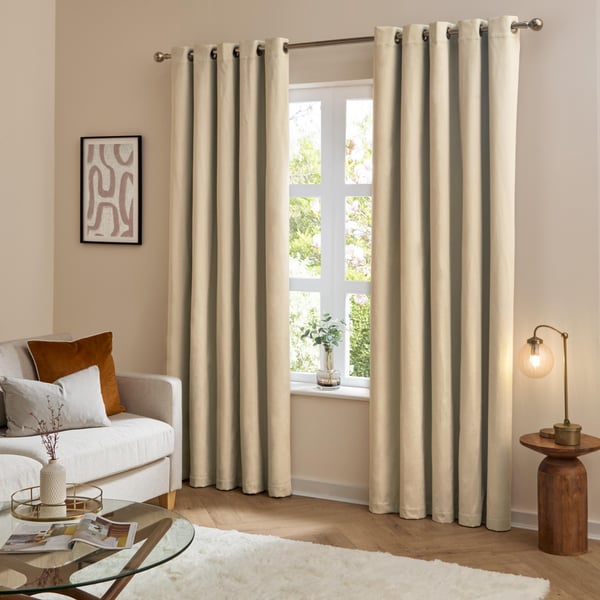 Furn The Ultimate Velvet Eyelet Curtains (Pack of 2)