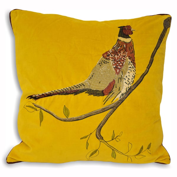 Riva Home Hunter Velvet Pheasant Cushion Cover