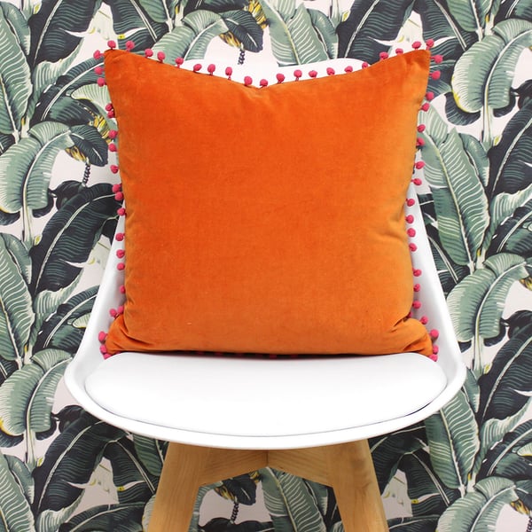 Riva Home Sametti Tupsutyynynpäällinen