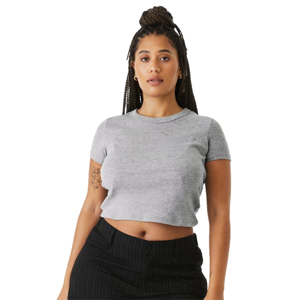 Bella + Canvas Womens/Ladies Heather Micro-Rib Crop Top