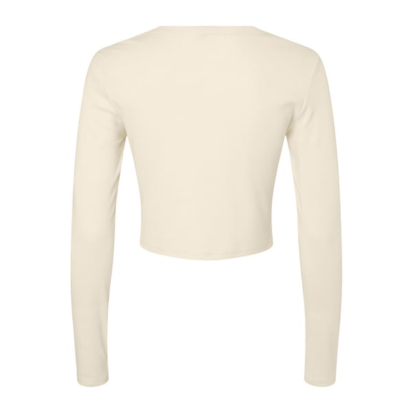 Bella + Canvas Womens/Ladies Plain Micro-Rib Long-Sleeved Crop Top