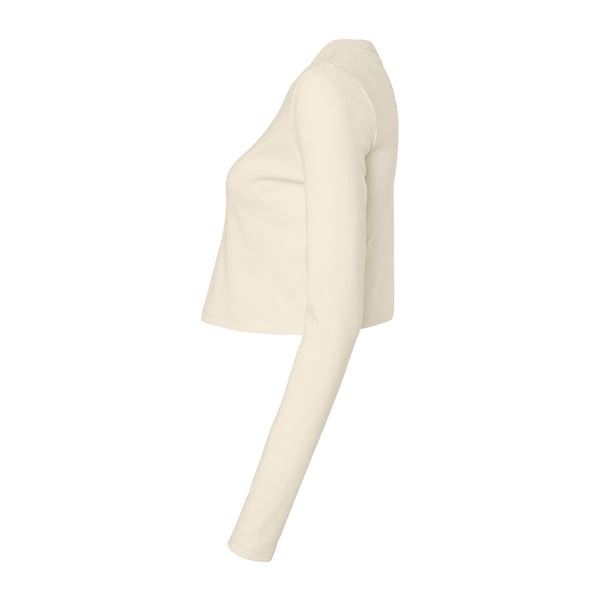 Bella + Canvas Womens/Ladies Plain Micro-Rib Long-Sleeved Crop Top