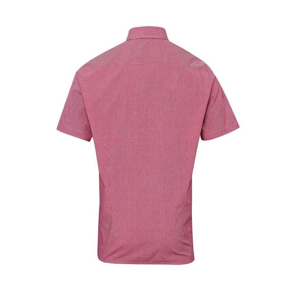 Premier Mens Gingham Cotton Short-Sleeved Shirt