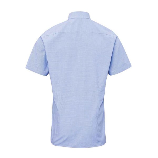 Premier Mens Gingham Cotton Short-Sleeved Shirt