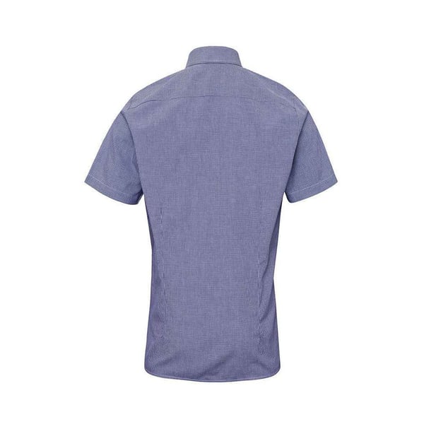 Premier Mens Gingham Cotton Short-Sleeved Shirt