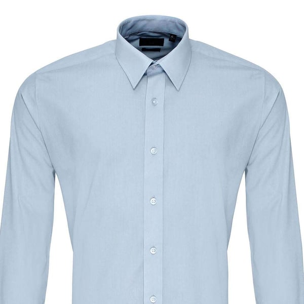 Premier Mens Colours Poplin Fitted Long-Sleeved Shirt