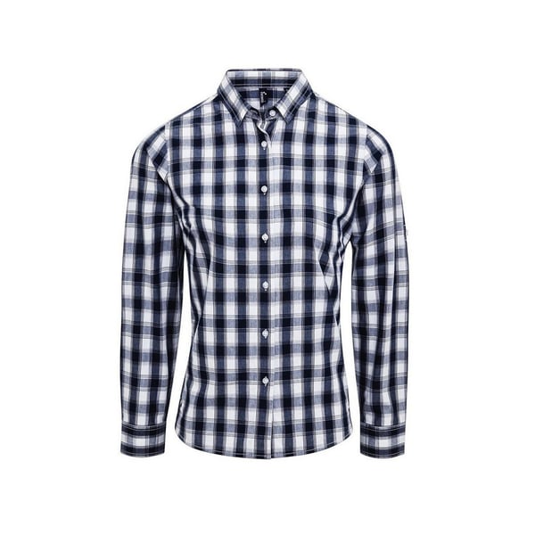 Premier Womens/Ladies Mulligan Checked Long-Sleeved Shirt