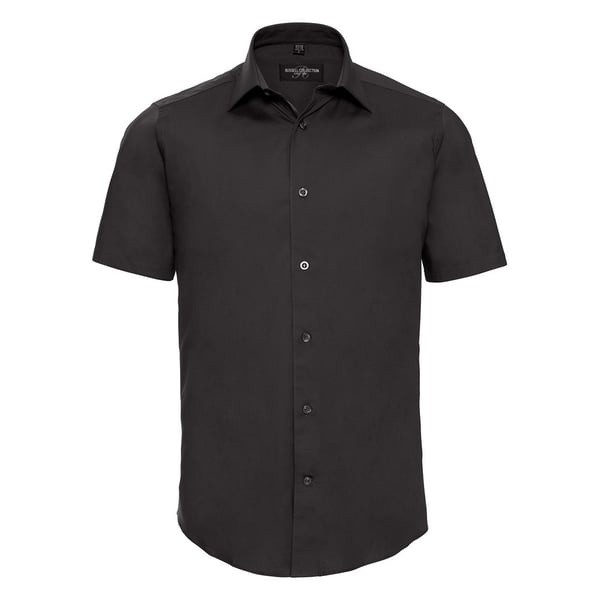 Russell Collection Mens Easy-Care Fitted Short-Sleeved Shirt