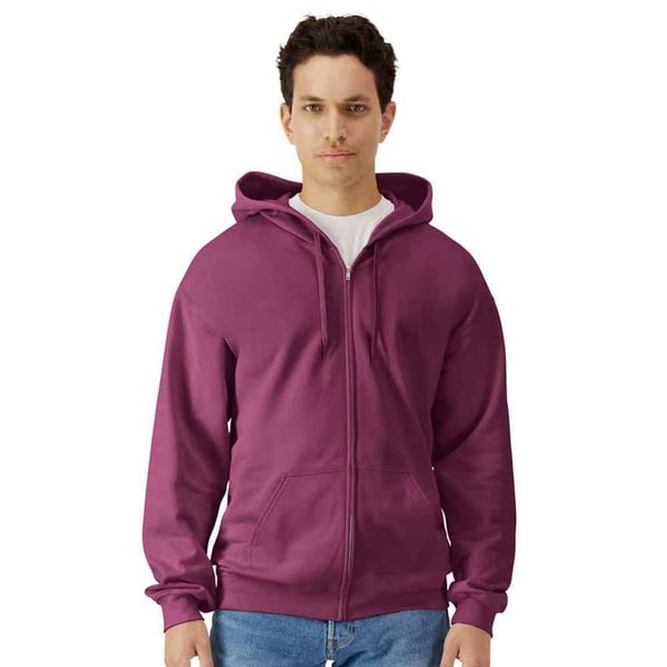 Gildan Mens Softstyle Fleece Midweight Full Zip Hoodie