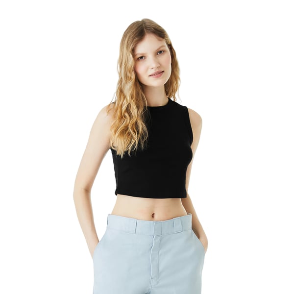 Bella + Canvas Naisten Heather Micro-Rib Cropped Muscle -toppi